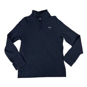 Vineyard Vines Girls Navy 1/4 Zip Knit Pullover Small 8-10